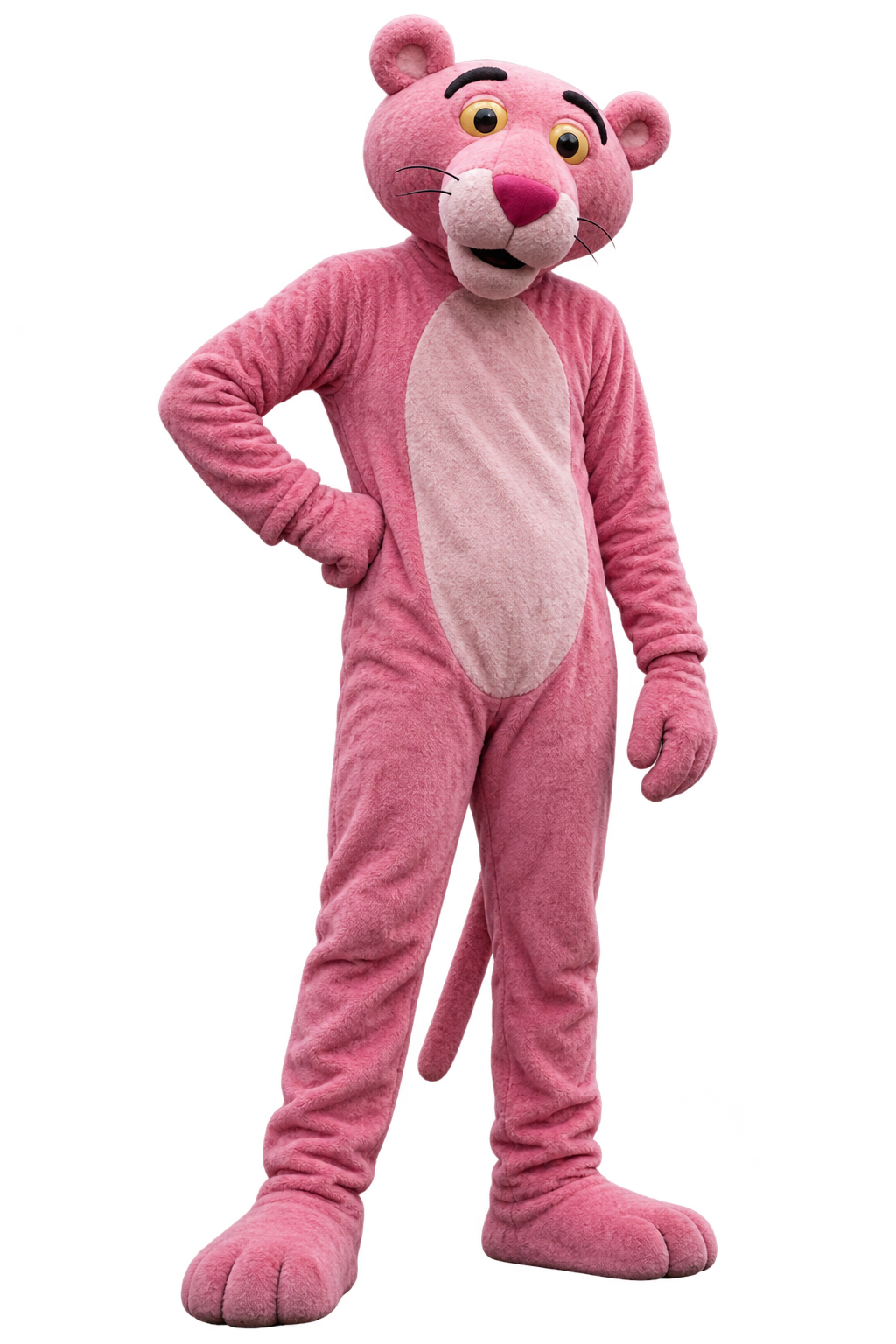 Regular realistic plush Pink Panther mascot